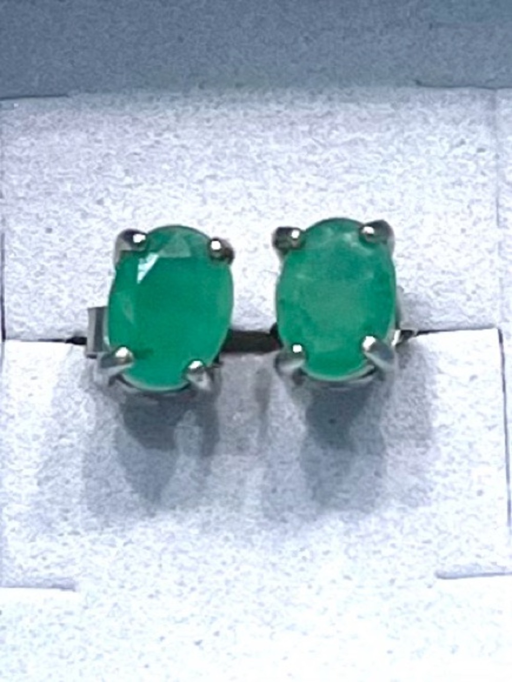 1 Ct Natural Emerald 14KGP Earrings